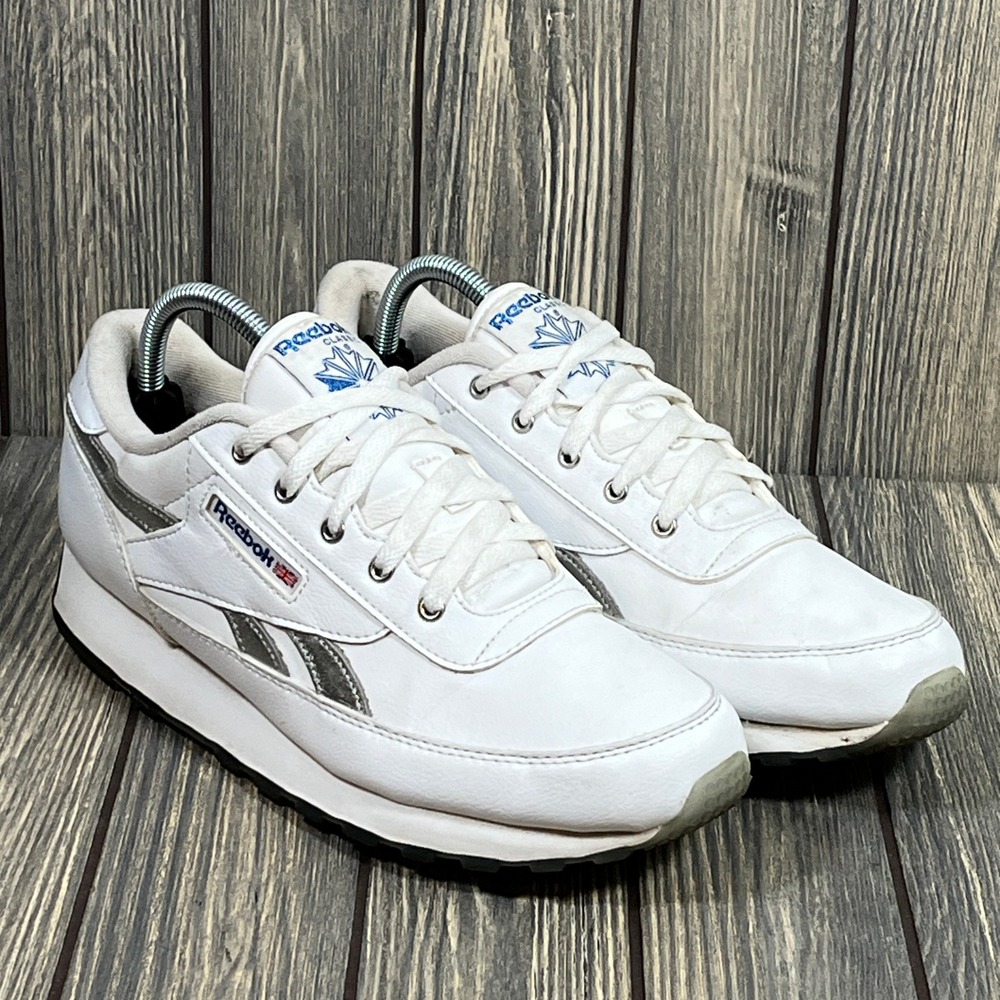 Reebok Classic Women Sneaker Trainer Shoe Women 10 White Silver Leather‎ CN3441